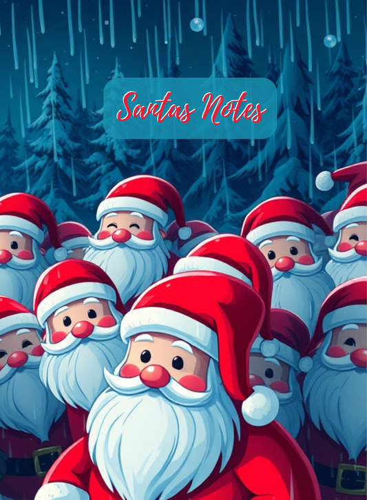 Santas Notes festliches Notizbuch mit 240 cremefarbenen Seiten