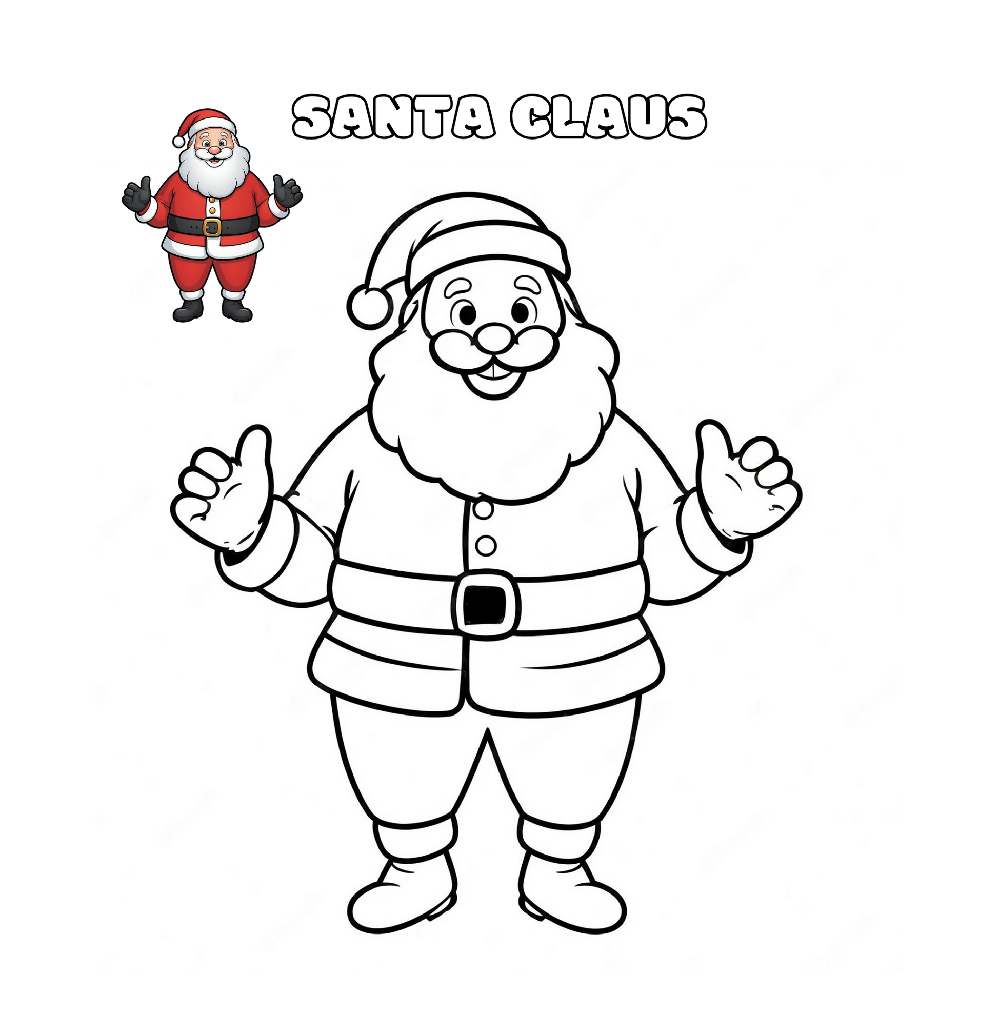 Fröhlicher Weihnachtsmann – Ausmalbild für Kinder ab 4 Jahren