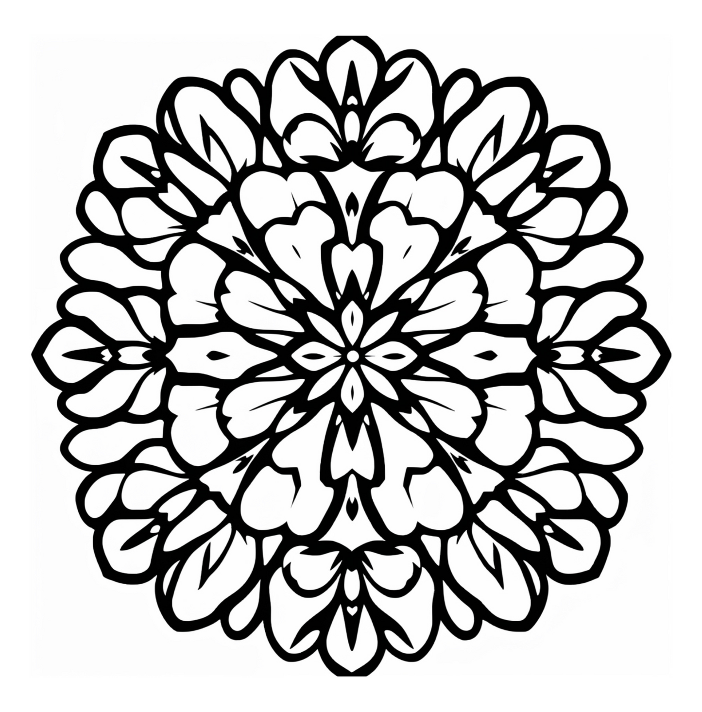 Florales Mandala – Ausmalbild mit Blumenmuster für Kinder ab 4 Jahren